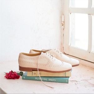 Sezane Paul Derbies Oxfords Leather Cream White Size 42/US 11